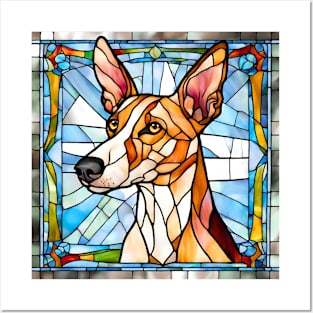 Stained Glass Ibizan Hound Posters and Art